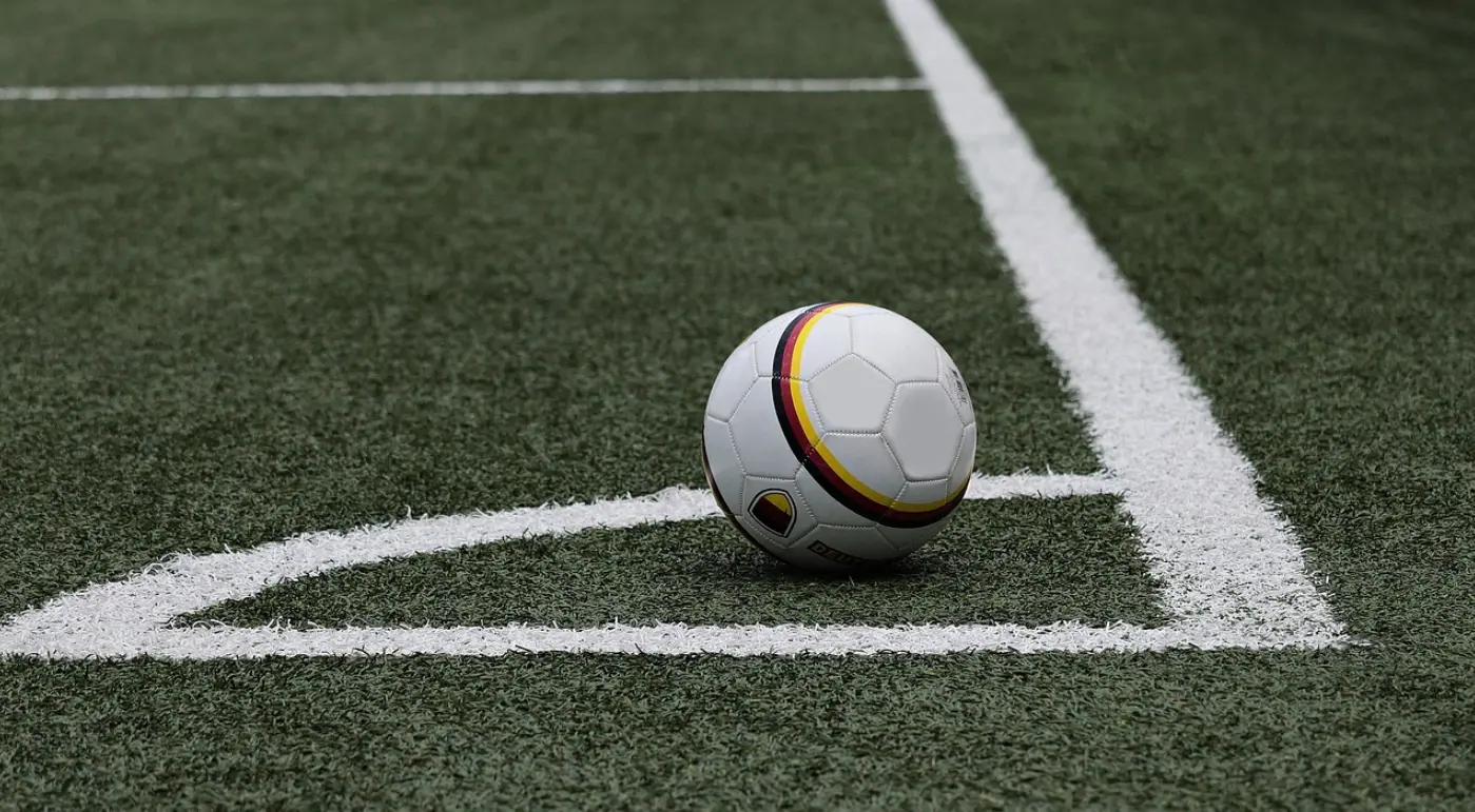 A ball on a football field